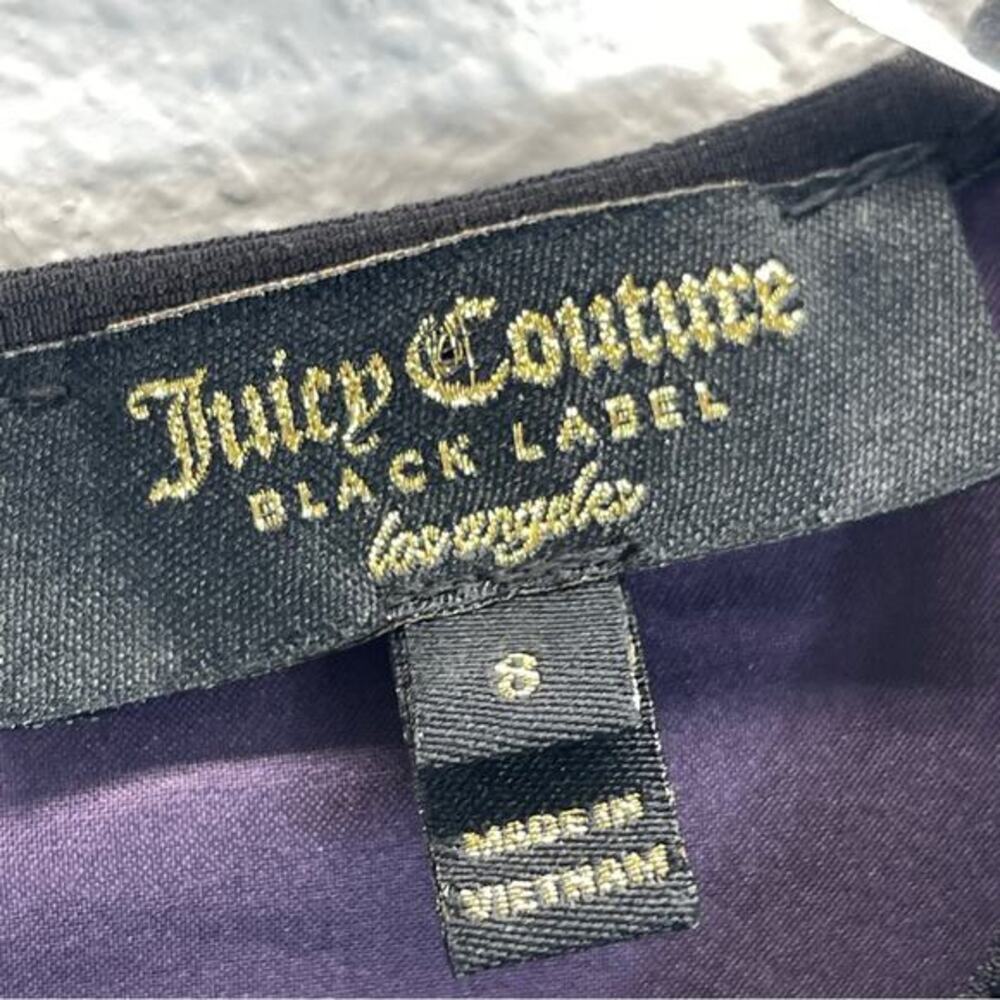 Juicy Couture Purple Lace Dress Black Velvet Trim Mini Black Label‎ - Picture 11 of 13